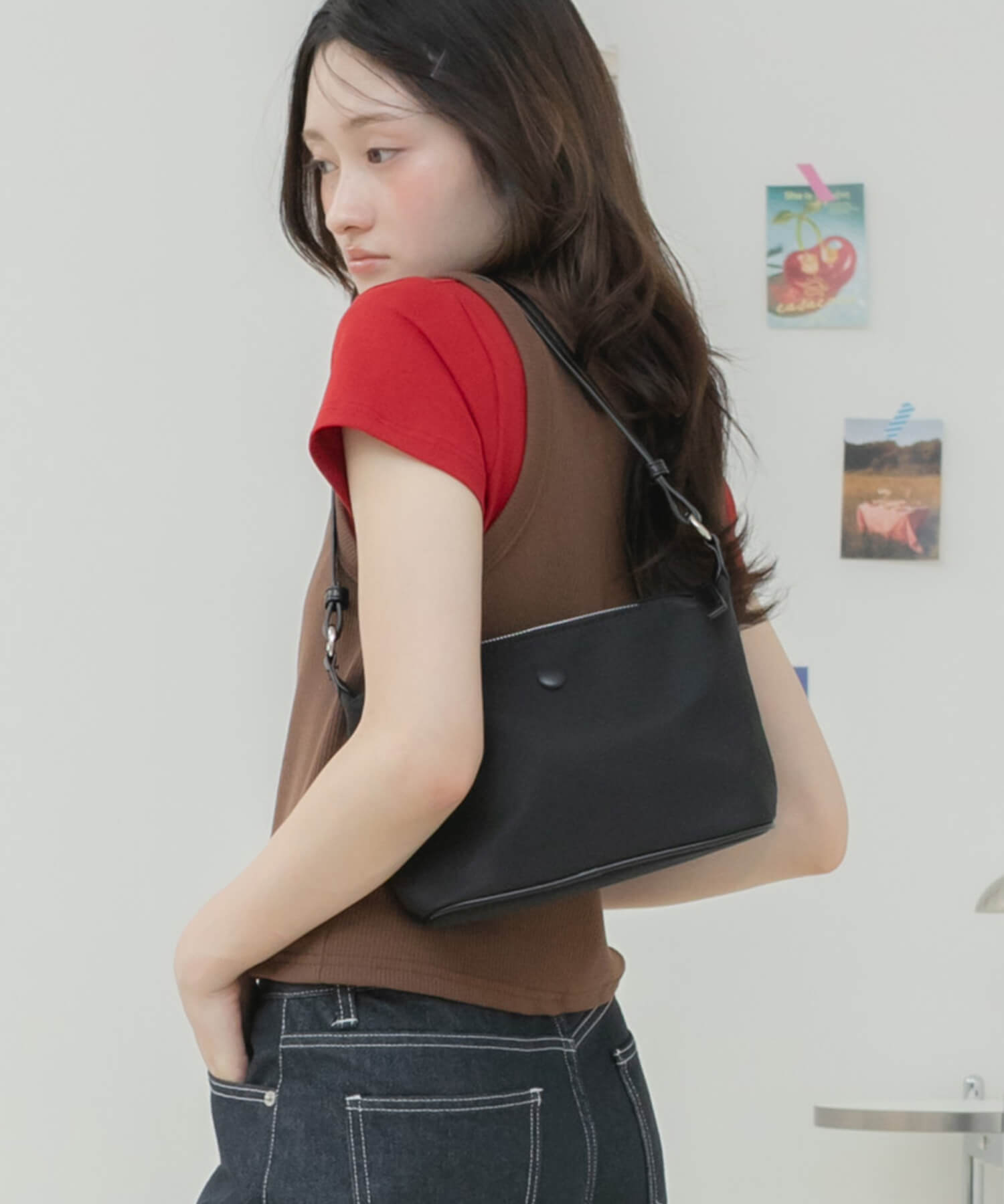 One Handle Nylon Shoulder Bag | HEILIS