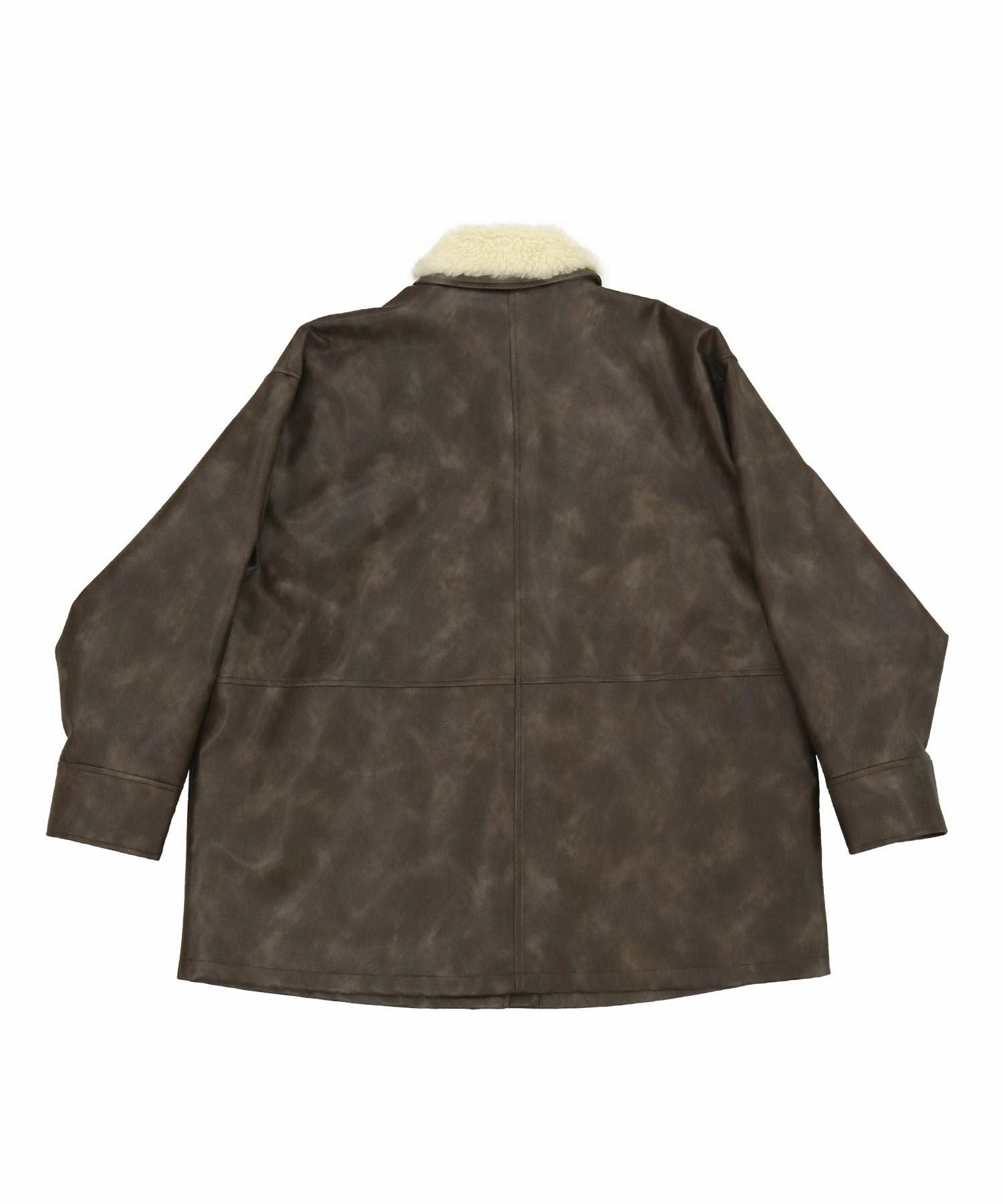 Hideka Original】3Way Vintage Fake Leather Jacket | HEILIS