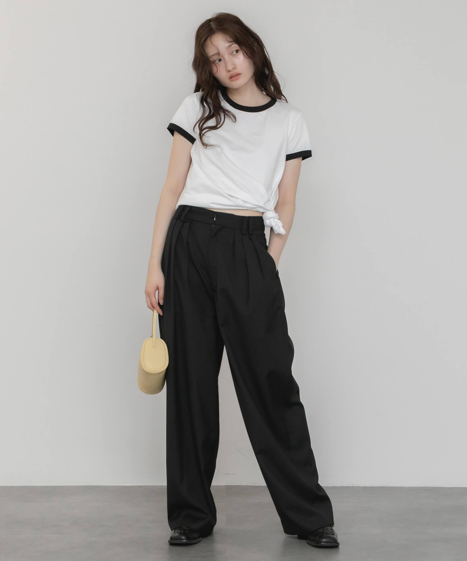 Original】3 Tuck Twill Wide Slacks Pants | HEILIS