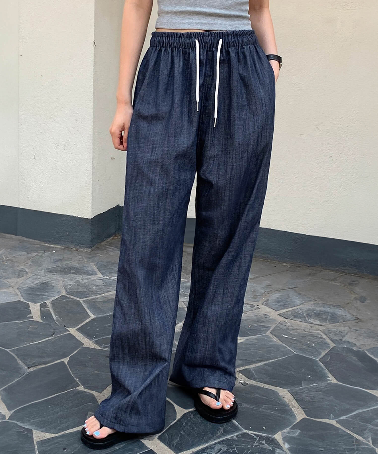 Loose Denim Easy Pants | HEILIS