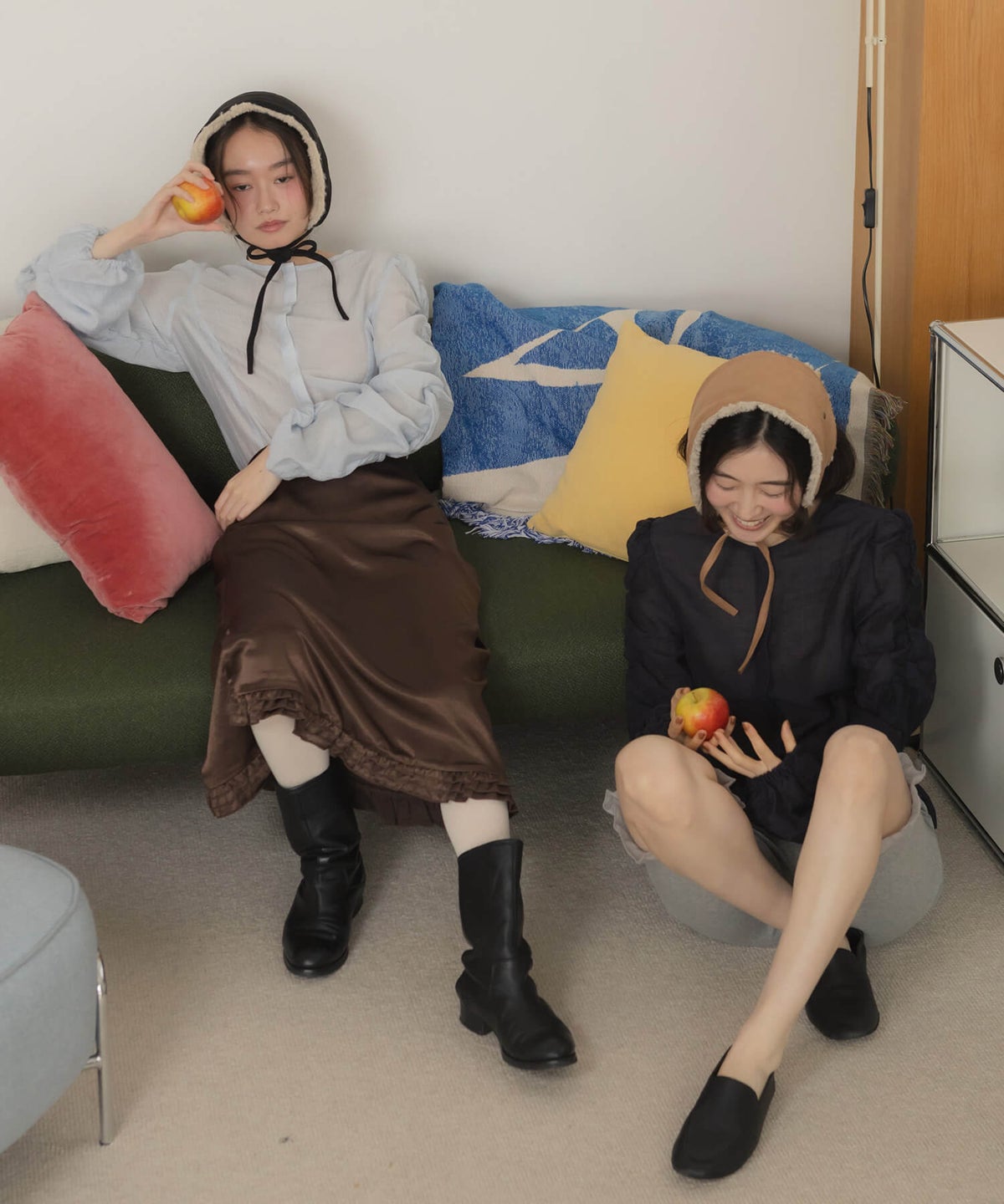 &&左からmodel：160cm blue/169cm navy&&