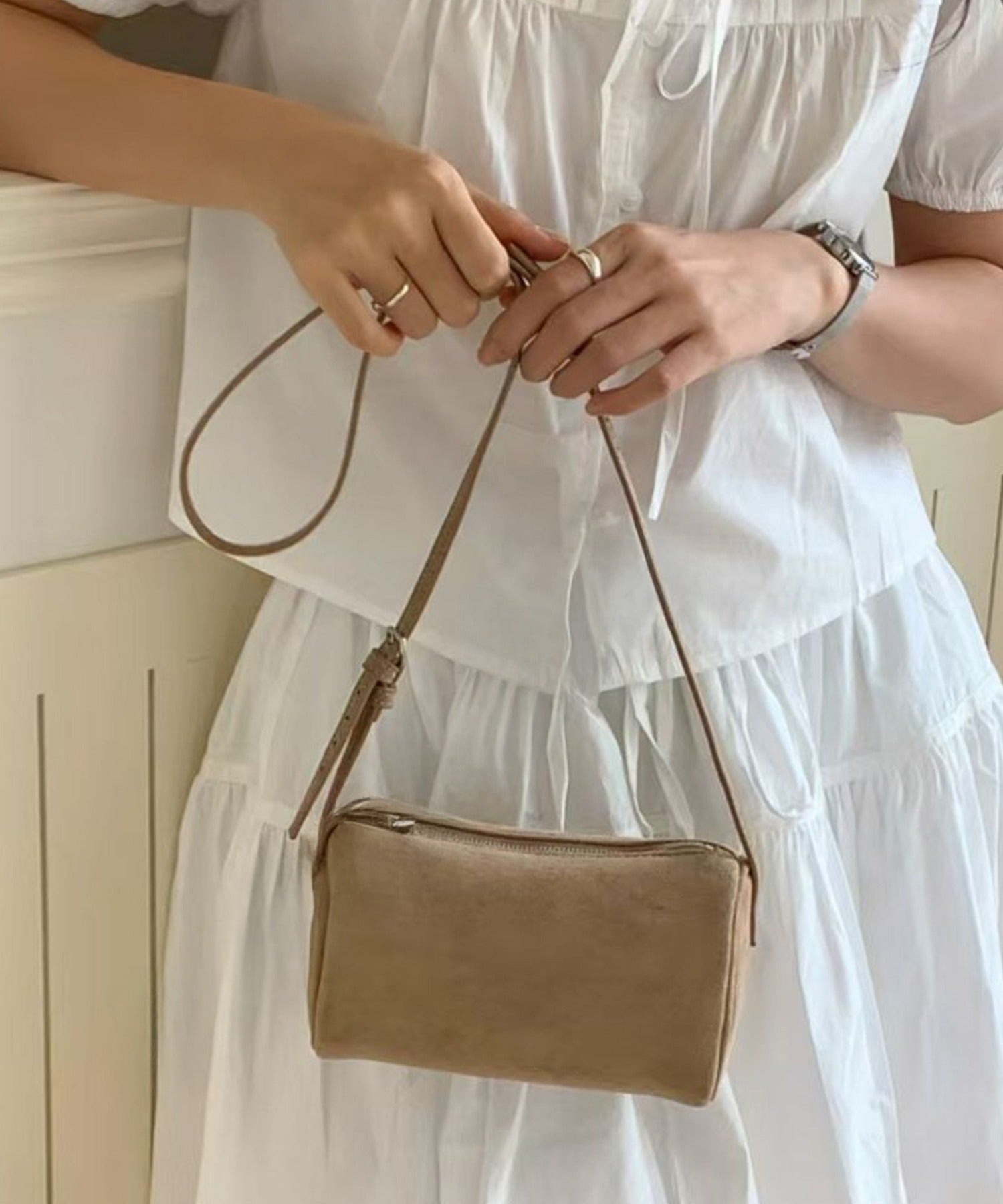 2Way Suede Shoulder Bag | HEILIS