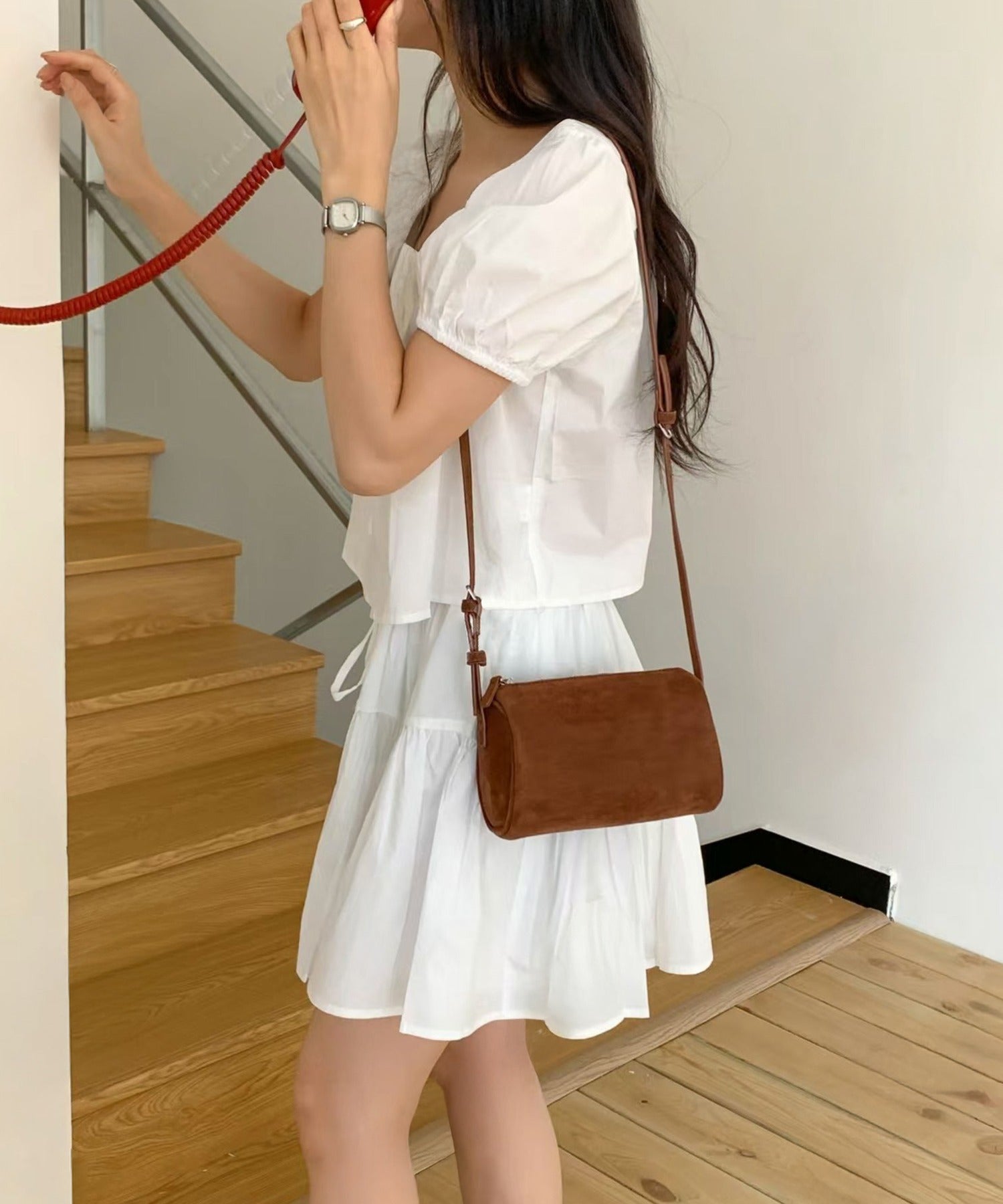 2Way Suede Shoulder Bag | HEILIS