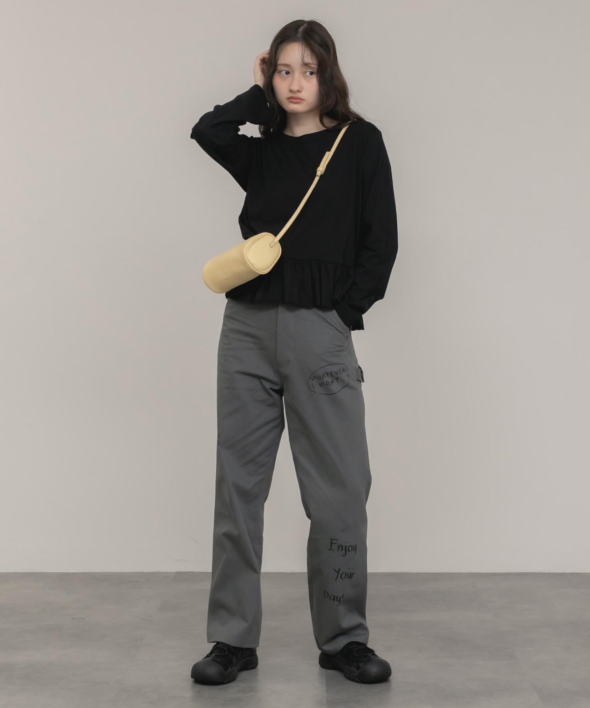 &&model：モデル身長:163cm 着用サイズ:M&&