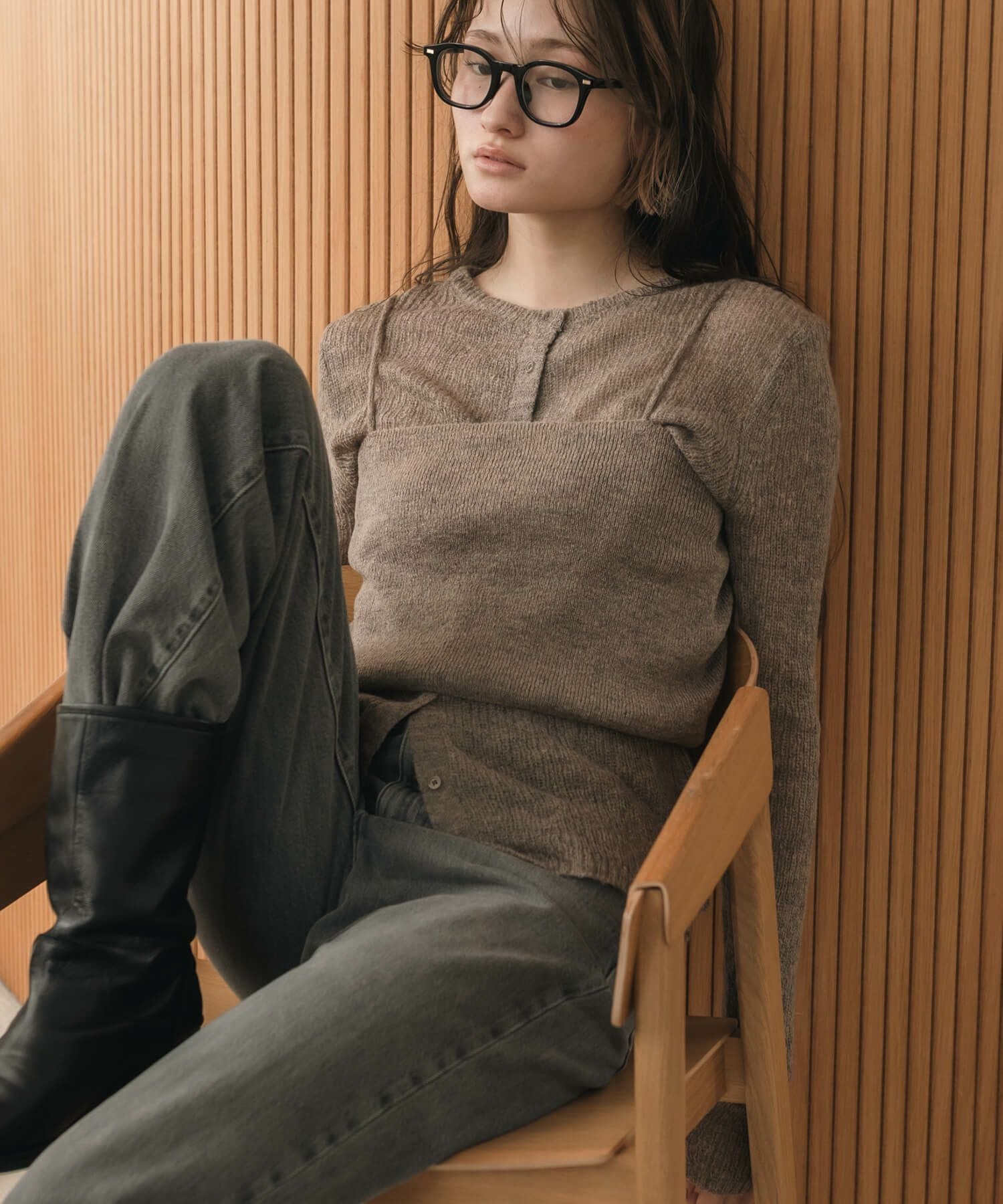 Compact Rib Knit Cardigan | HEILIS