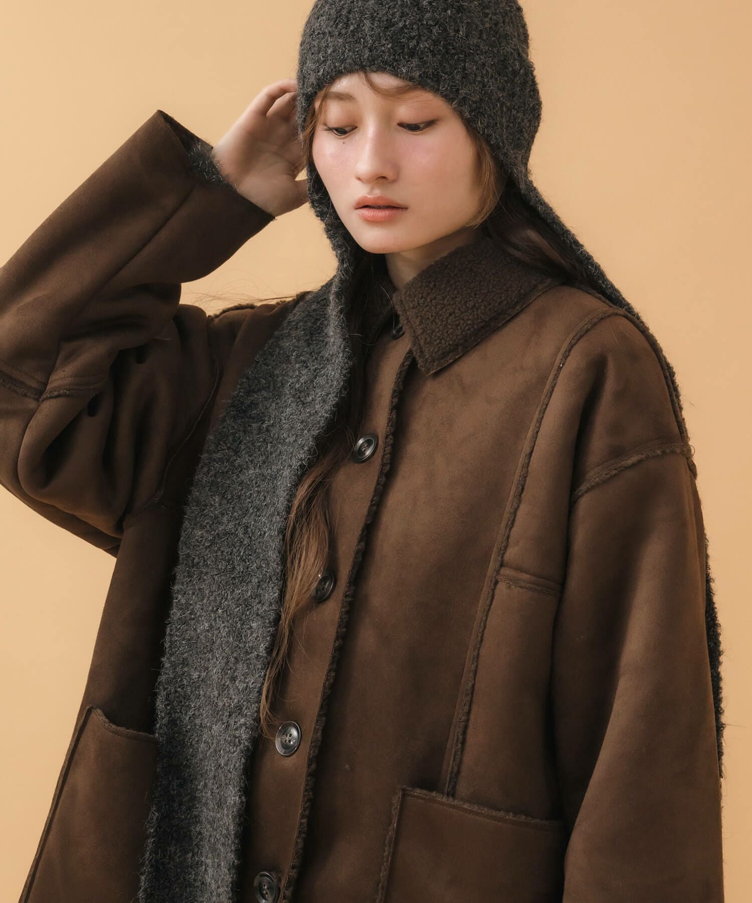 Scarf Balmacaan Coat | HEILIS