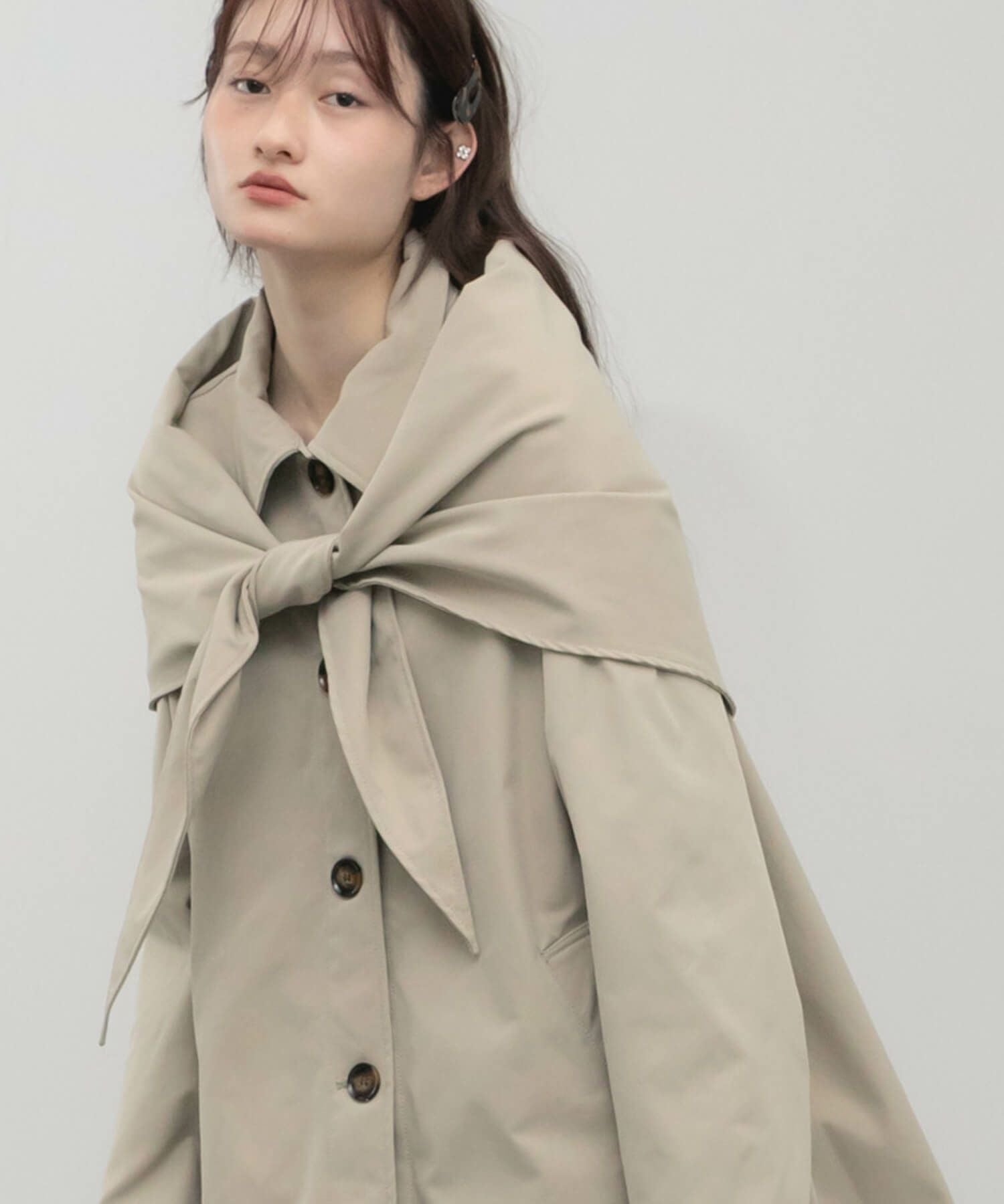 Scarf Balmacaan Coat | HEILIS
