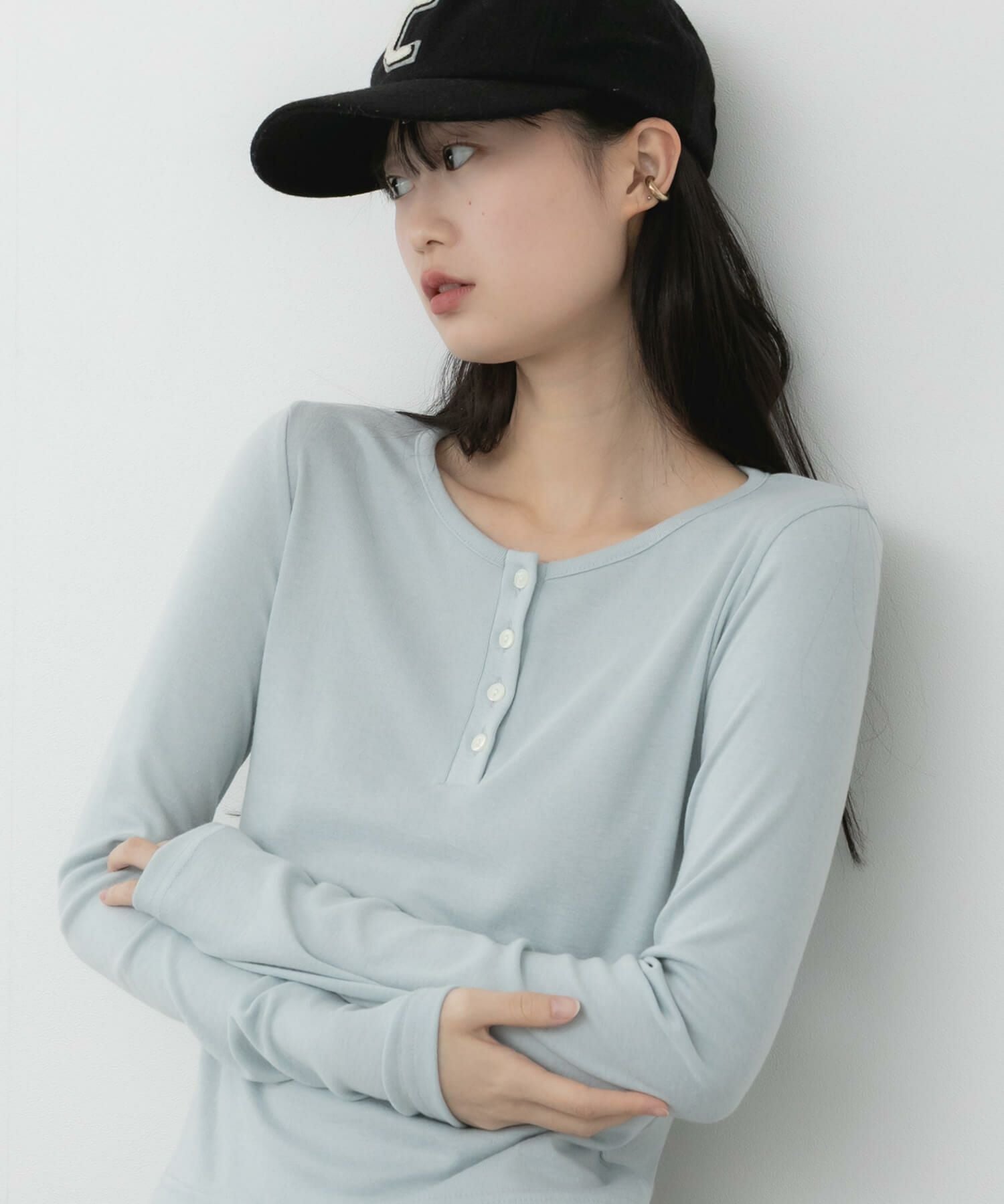 Henley Neck Basic Tops | HEILIS