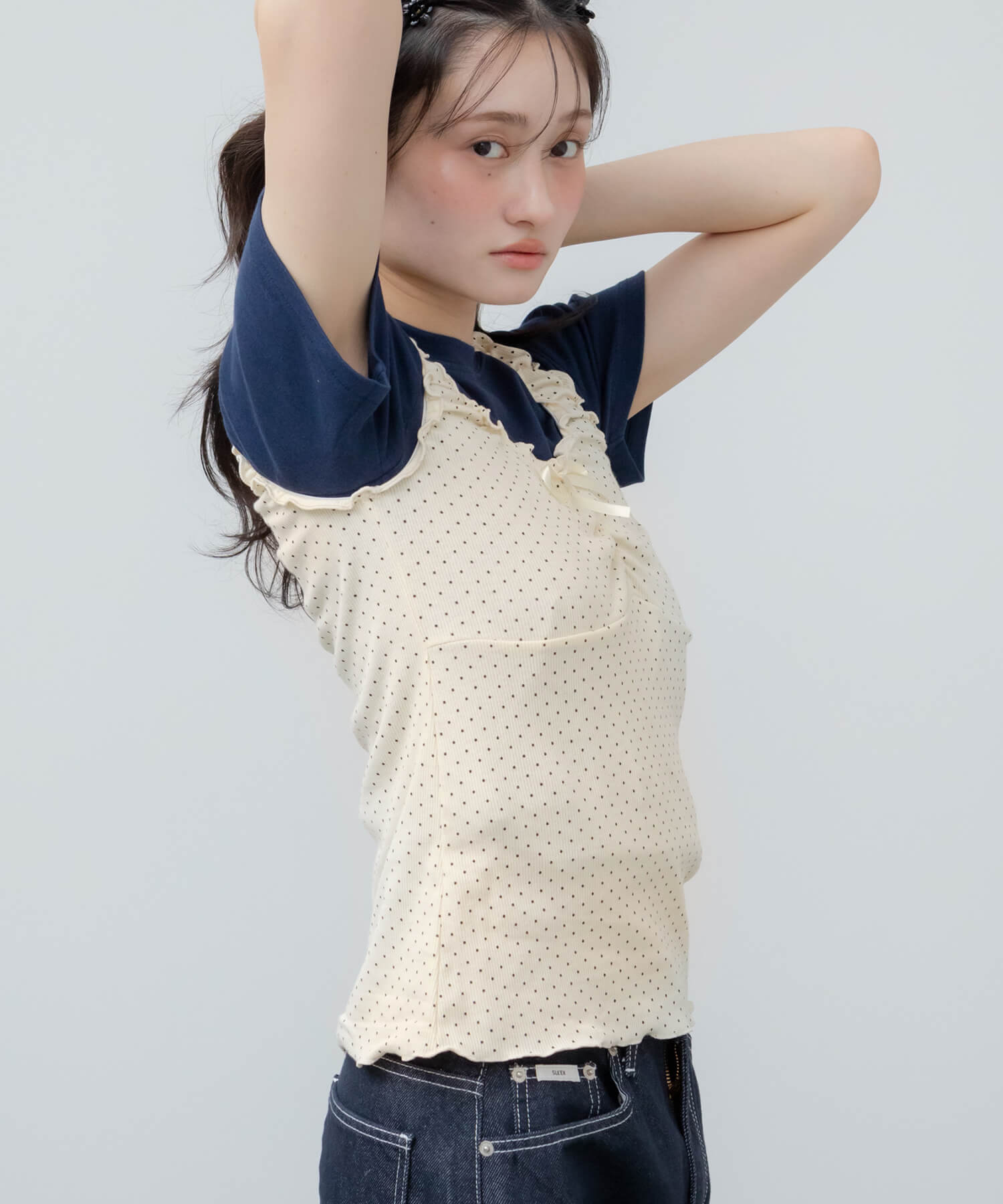 Dot Ribbon Tank Tops | HEILIS