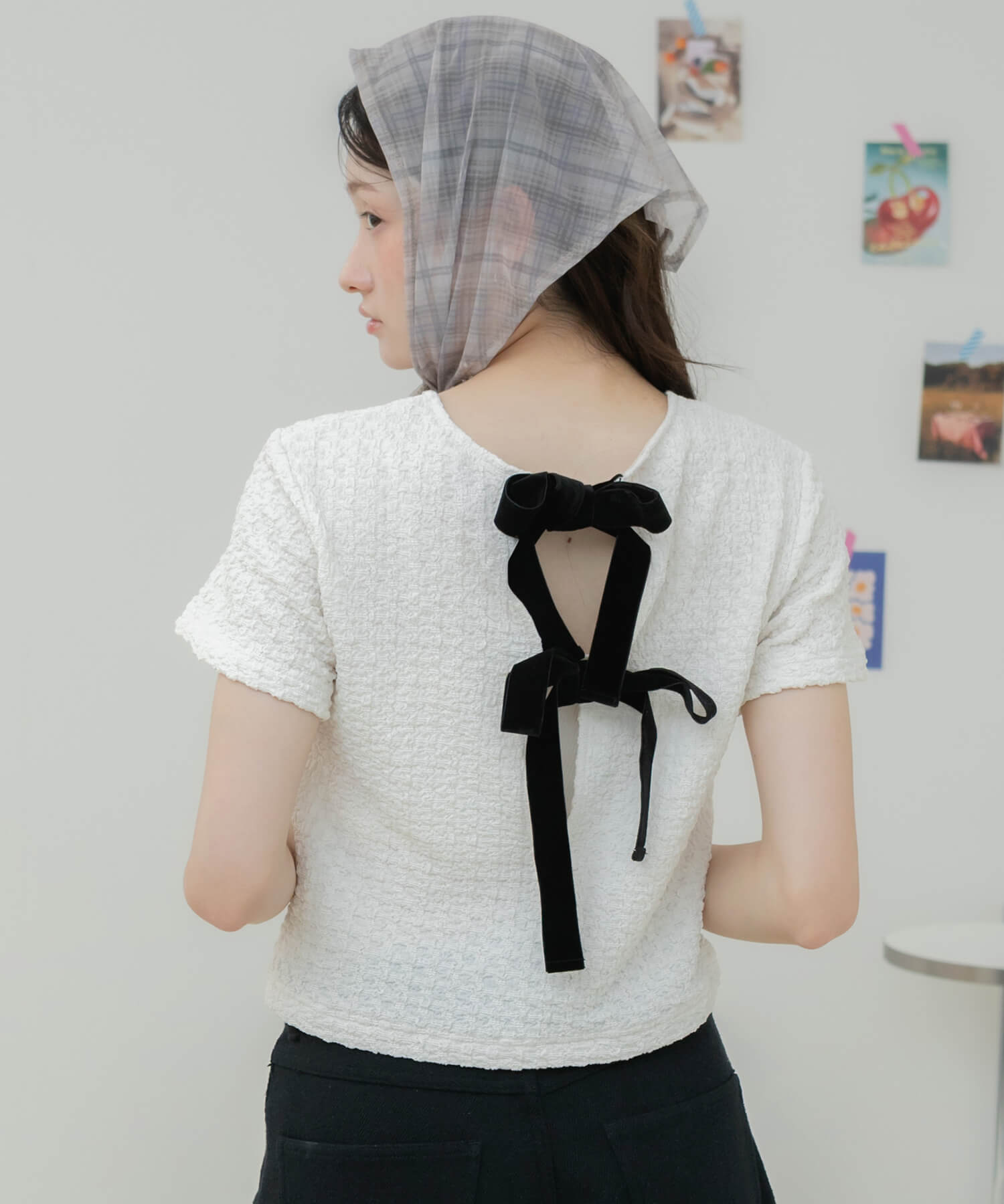Original】Back Ribbon Cut Tops | HEILIS