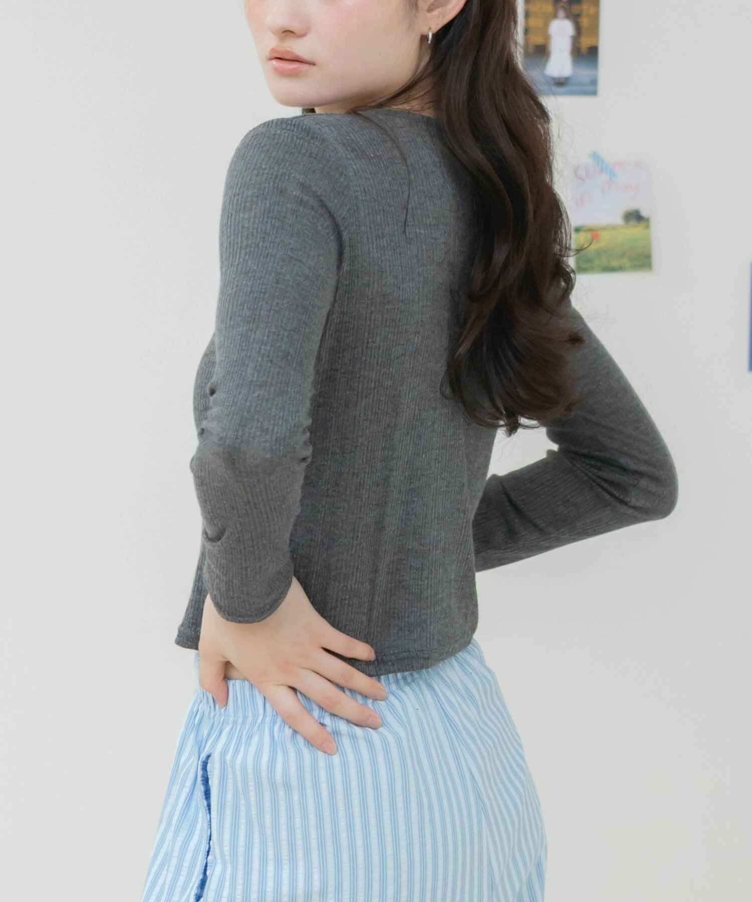 Ribbed Sheer Cardigan | HEILIS