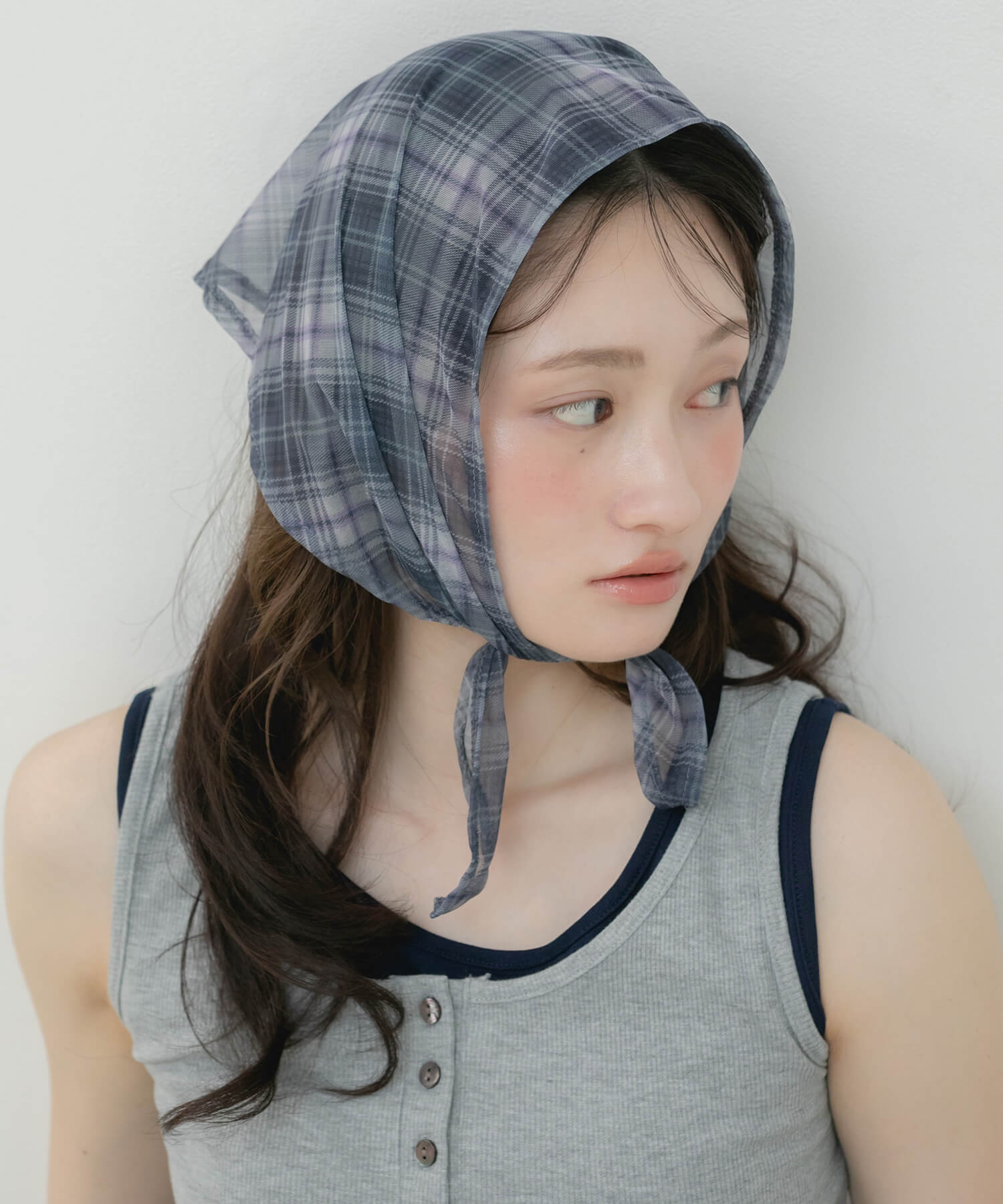 Checkered Sheer Scarf | HEILIS