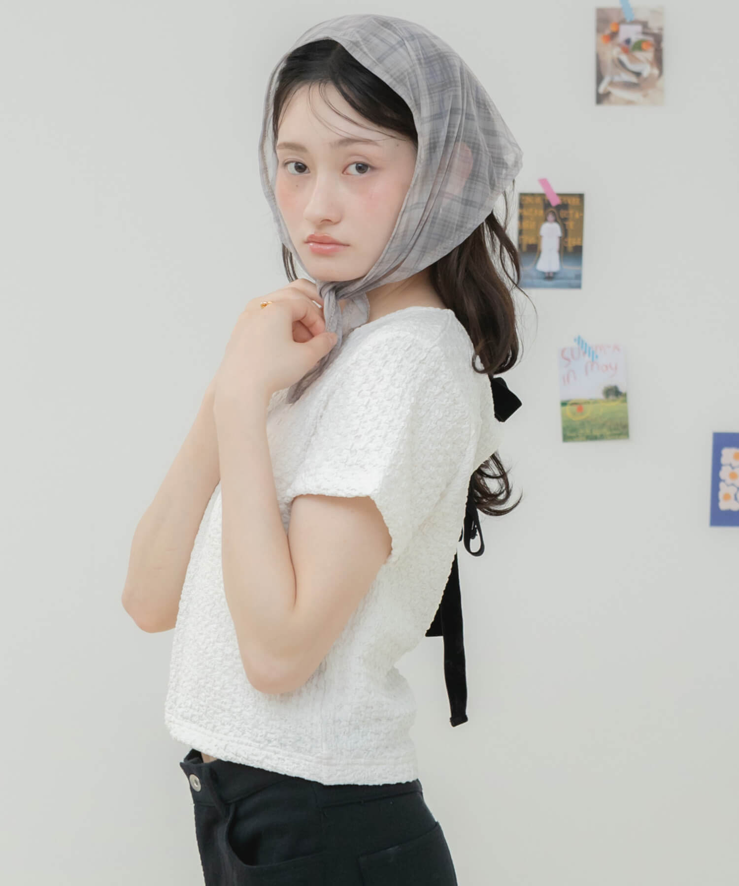 Checkered Sheer Scarf | HEILIS