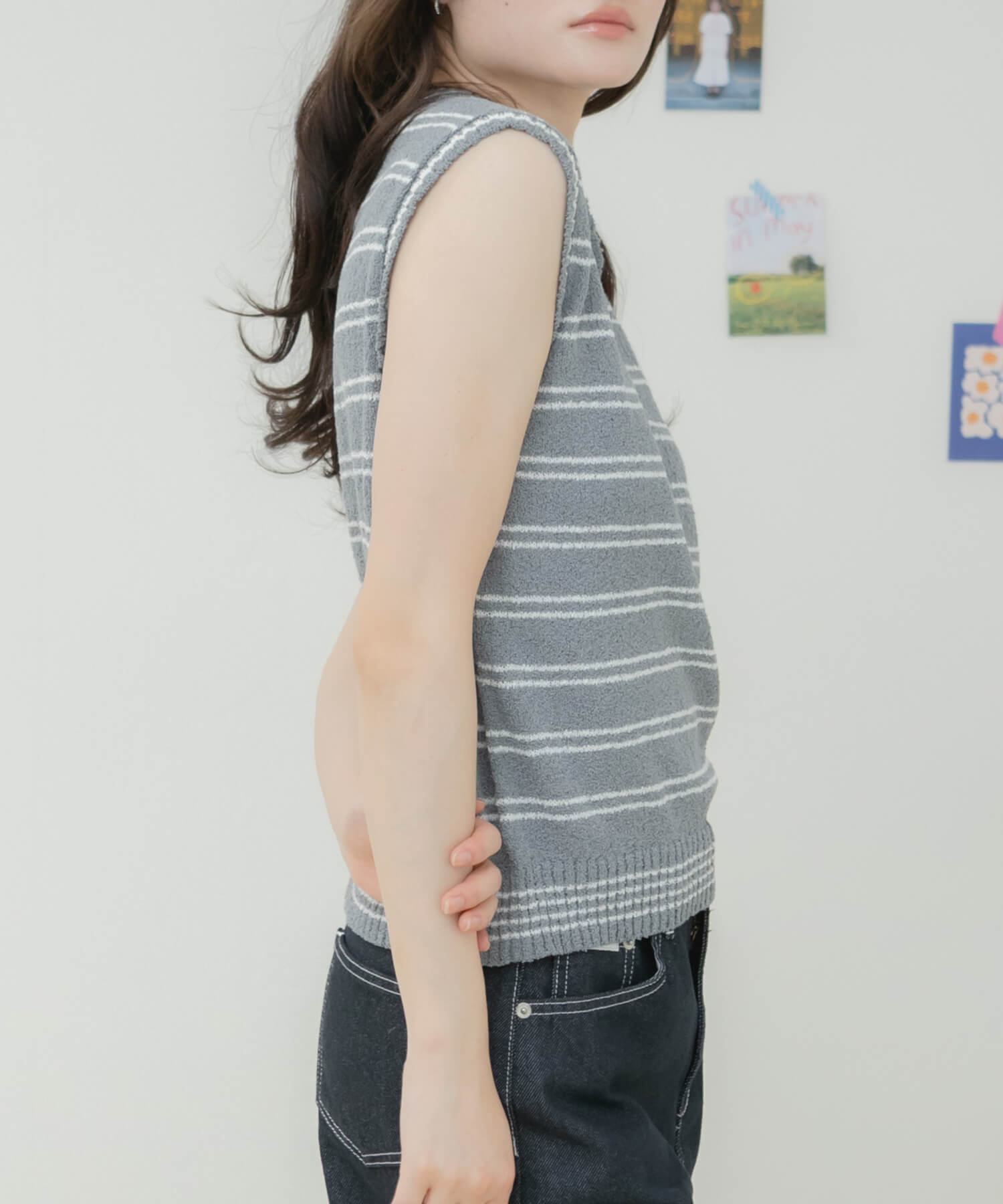 Striped Knit Tank Top | HEILIS
