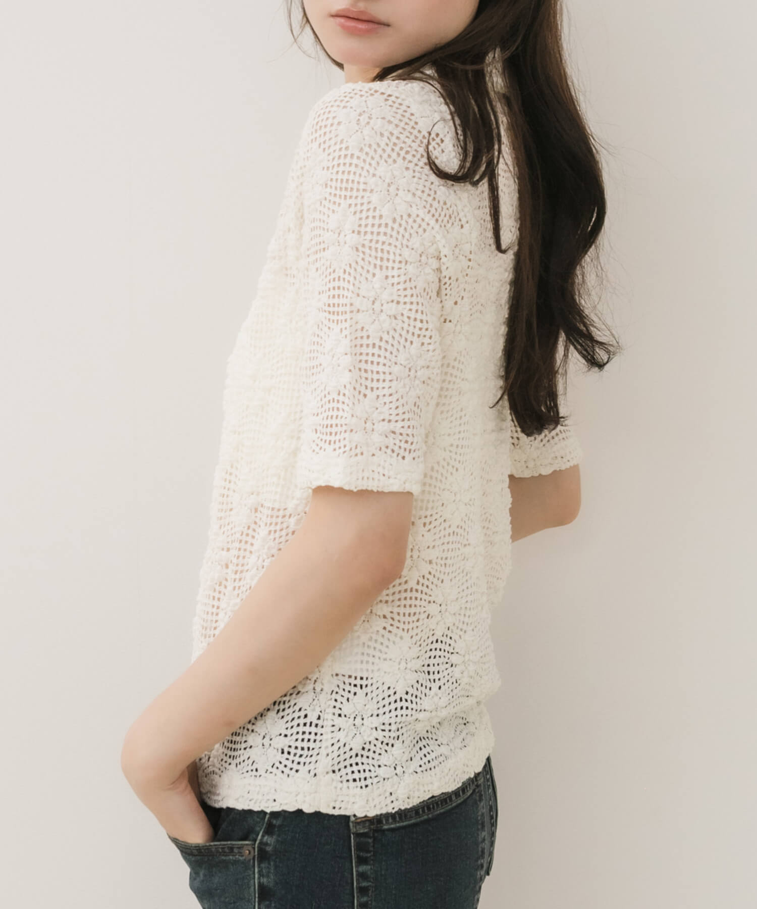 Flower Polo Knit Tops | HEILIS