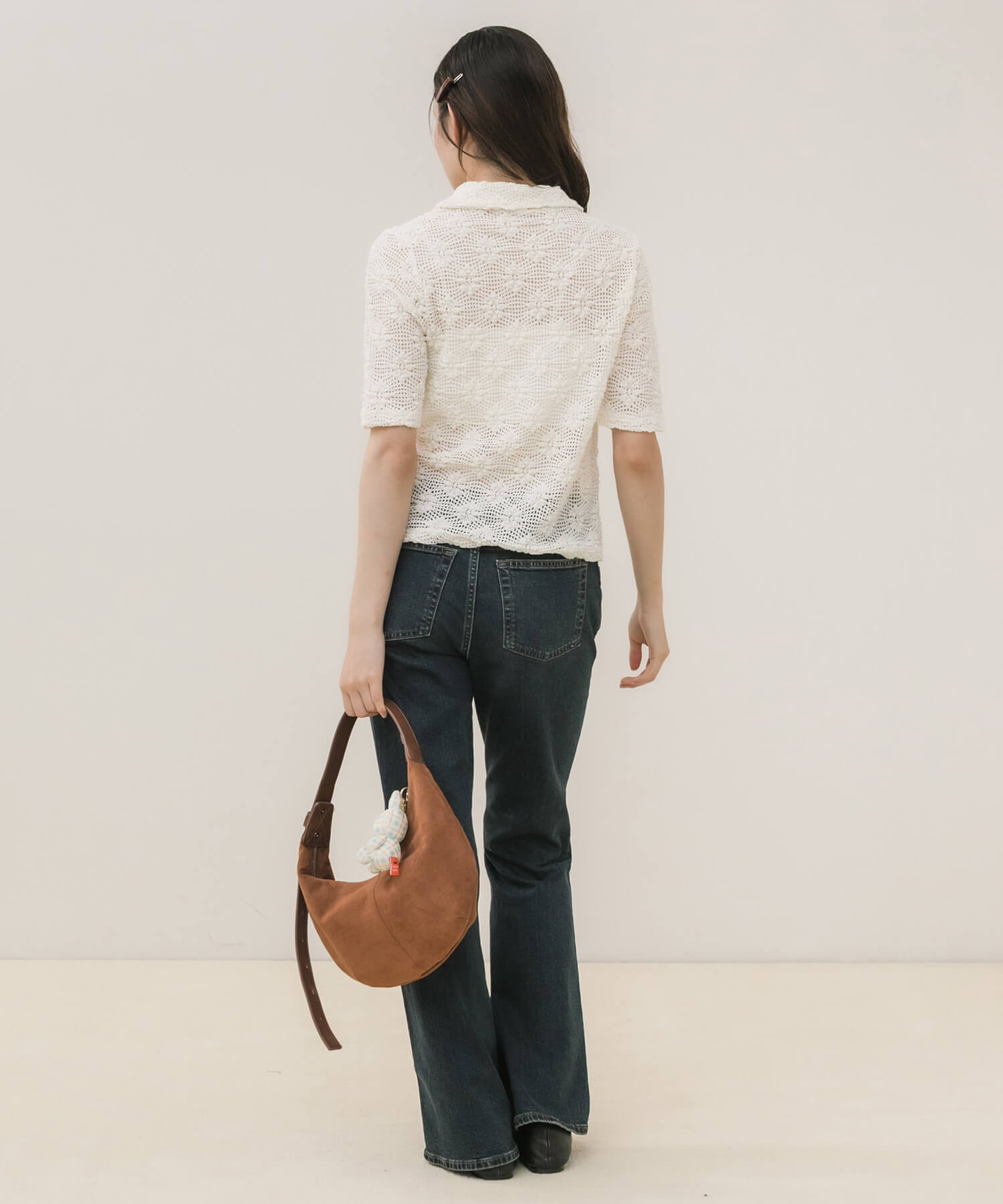 Flower Polo Knit Tops | HEILIS