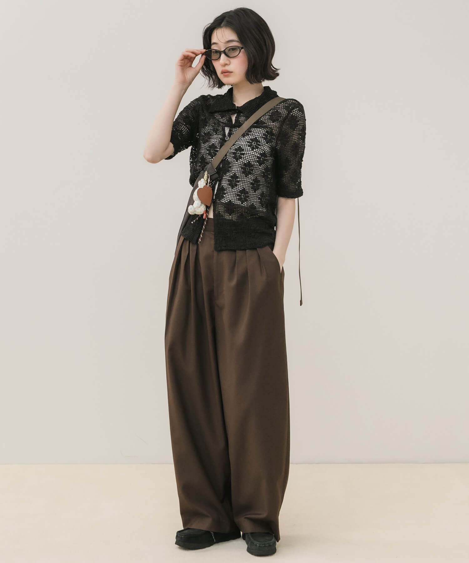 Flower Polo Knit Tops | HEILIS