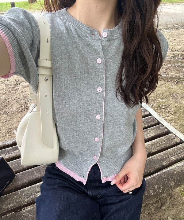 【Airi Select】Bicolor Knit Cardigan