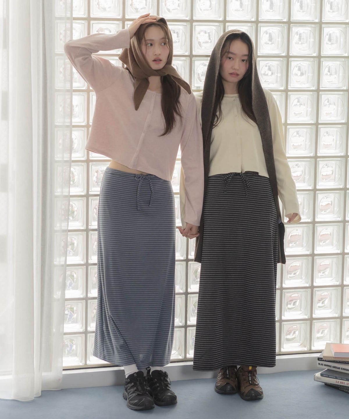 &&左からmodel：163cm gray/160cm black&&